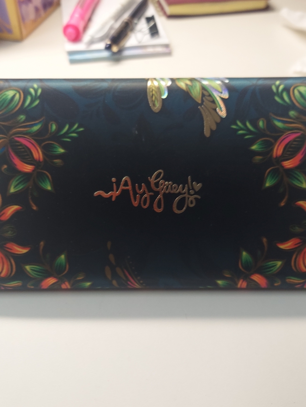Ay Guey Humming Bird 8" Tri-fold Accordion Wallet Gold Foil Floral Mexican - Picture 9 of 12
